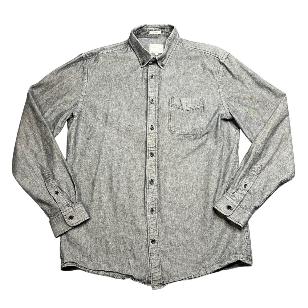 Frank And Oak The Carlsbad Men's‎ Large Grey Cotton Button Down Casual Shirt